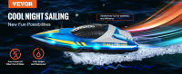 VEVOR-barco a Control remoto para piscinas y lagos, barco de carreras con luz LED, 2 baterías recargables, 2,4 GHz, 12 km/h - details 1