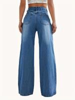 Baquetas de gato para mujer, cintura versátil, piernas anchas, lavables, cuarto grado, jeans usables - details 3