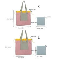 Bolso de compras plegable de color, bolso de bolsillo respetuoso con el medio ambiente de gran capacidad, bolso de mano con cordón impermeable reutilizable para niñas - details 1