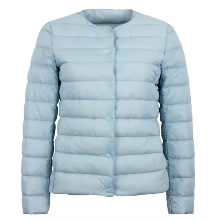 Abrigo de mujer ultra ligero de pluma de pato con tejido mate cálido abrigo a prueba de viento parka chaquetas de down para mujer material de exterior de nylon material de forro de poliamida tipo de botón de cierre - 1