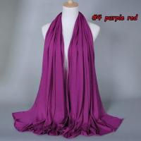 Hijab de algodón liso para mujer, chal largo y elástico, bufanda de red para el cuello, Sjaal musulmán, 35 colores, 180x80Cm - details 12