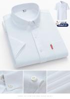 Camisa básica 100% algodón para hombre, manga corta, informal, de negocios, Oxford, amarillo, blanco, ajuste Regular, ropa Social para hombre - details 15