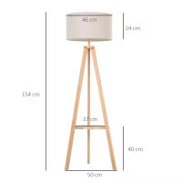 Lámpara de Pie Moderna para Dormitorio Estudio Salón con Luces E27 40W y Pulsador de Pie con Base Trípode Inoxidable 154cm - details 1