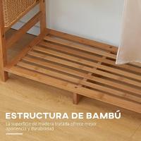 Bambúpara Ropa Estante 6 Niveles, Varilla Colgante, Tamaño 90x30x145 cm, Natural para Sala de Estar, Dormitorio, Entrada - details 5