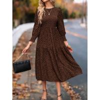 Primavera otoño nuevos vestidos de cuello redondo para mujer vestido de manga larga estampado A-line liquidación - details 11
