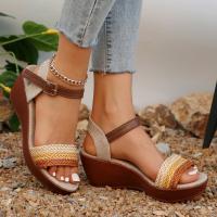 Sandalias de tacón de cuña para mujer, zapatos de verano - details 0