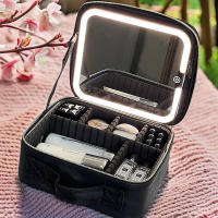 Bolsa de Maquillaje Luminosa con Espejo Estilo de Lujo Popular para Viajes de Negocios - details 0
