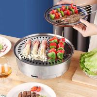 Estufa de carbón de acero inoxidable de estilo coreano para exteriores, cocina doméstica, jardín, parrilla para acampar, bandeja para hornear de carbono - details 5
