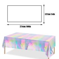 Cubierta de mesa de aluminio iridiscente de plástico para fiesta de Navidad, mantel rectangular, cubierta para mesa de comedor, decoración para banquete, fiesta de boda - details 11