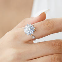 Anillo giratorio de flor de molino de viento con copos de nieve de circonio de cristal a la moda para mujeres y niñas, joyería para fiesta, regalo antiestrés - details 15