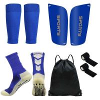 Juego de 5 piezas de espinilleras de entrenamiento deportivo para hombres y mujeres con cordones, cubrepiernas, agarre, calcetines de fútbol, ​​a la venta - details 5