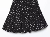 Ropa de mujer europea y americana falda corta de vestido de hombro inclinado de lunares de moda suave - details 11