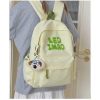Mochila coreana simple de color sólido con alfabeto para estudiantes, mochila ligera de gran capacidad para viajes, mochila informal versátil - details 21