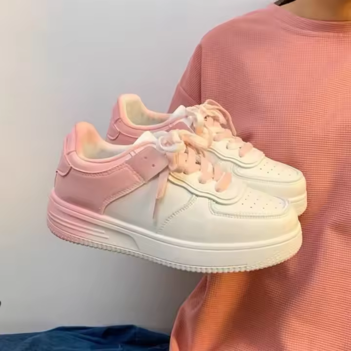 Zapatillas de correr transpirables para mujer, zapatos deportivos ligeros antideslizantes para mujer, zapatillas suaves para exteriores, tenis con cordones - 1