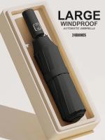 Paraguas automático grande de 24 huesos de Color sólido, luz plegable, gran formato, sombrilla para exteriores, protección UV, paraguas automático - details 10
