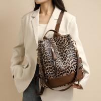 2025 nueva tendencia de moda mochila con estampado de leopardo simple mochila antirrobo de gran capacidad de viaje versátil informal para mujer - details 4