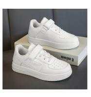 Zapatos de tablero para niños Niños Primavera y otoño 2025 nuevos zapatos blancos impermeables de cuero suela suave ligera. - details 2