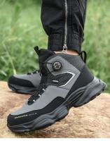 Zapatos de seguridad con botón giratorio para hombre, calzado de trabajo impermeable, botas de construcción con tiras reflectantes, punta de acero, talla 48, Invierno - details 19