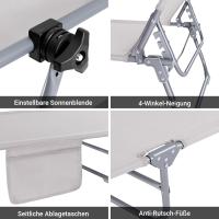 Tumbona, Tumbona de Relación con Respaldo Reclinable y Parasol, Tumbona Plegable OGS48-MI ES - details 4