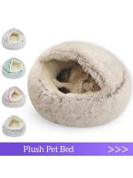 Cama redonda de felpa para gato y perro, colchón cálido y suave con cubierta, cueva para dormir, cueva para perros pequeños y gatitos - details 0