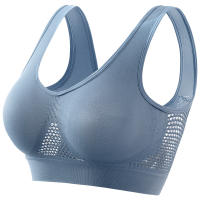 Sujetador deportivo de color sólido para mujer, top de fitness, gimnasio, yoga, entrenamiento atlético, suave, acolchado - details 27