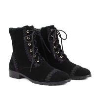 2024 nuevas botas de invierno zapatos casuales de moda con cierre de correa características redondas altura del tobillo cálida para mujer - details 0
