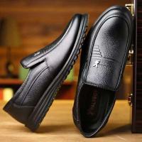 Zapatos planos transpirables informales con un solo botón a la moda británica de negocios de piel de vaca con punta redonda para hombre - details 1
