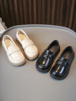 Zapatos de cuero para niñas, mocasines antideslizantes con gancho y bucle, color negro, para primavera y otoño, 2023 - details 1