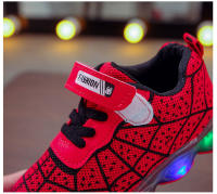 Zapatos deportivos con luces LED para niños, Zapatillas de malla para correr, zapatillas de Velcro antideslizantes luminosas - details 2