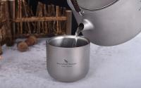 Viaje sin fronteras: villa para acampar, taza de agua de titanio de doble capa, protección contra quemaduras, picnic al aire libre, 125 ml - details 6