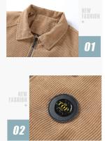 Chaqueta Casual de Corduroy para Hombres A Prueba de Viento, Cierre de Cremallera, Forro de Poliéster, Ligera para Primavera/Verano 21 - details 2