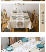Mesa de comedor rectangular con mantel de PVC multicolor, impermeable, resistente al aceite, escritorio libre - details 4