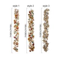 Enredadera artificial de hoja de arce de otoño de 190 cm, enredadera de calabaza de Halloween con bayas blancas realistas, plantas falsas de calabaza de plástico - details 0