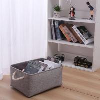 Contenedor de almacenamiento de tela gris con asas, cesta pequeña - details 1