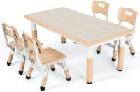 AuAg Juego de mesa multiactividad para niños de 5 piezas, escritorio de estudio para niños, juego de sillas de escritorio para niños, juego de mesa y 4 sillas para niños, altura ajustable - details 40