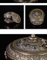 Quemador de incienso para ceremonia del té Tianyu Longyin estilo tibetano aleación de cobre puro ocho placa de loto auspicioso - details 13