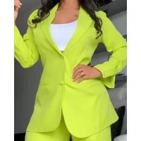 Elegante Conjunto de Blazer para Mujer Moda de Otoño con Cuello en Capucha y Diseño de Bolsillo - details 15