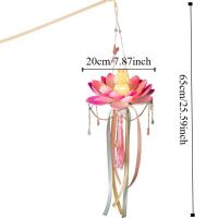 Linternas de flores de loto DIY, paquete de Material brillante, linterna de loto de conejo, linterna luminosa hecha a mano para Festival del Medio Otoño - details 0