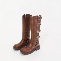 Botas Altas De Punta Redonda Para Mujer, Nuevas Botas De Tacón Grueso De Suela Gruesa De Moda. - details 2