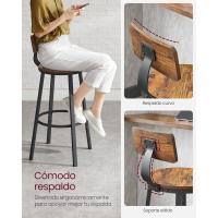 Juego de 2 taburetes Altos con Respaldo, taburetes de Cocina, Marco de Acero, Asiento de 73,2 cm de - details 5