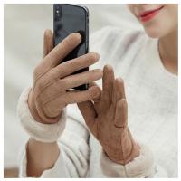 Guantes cálidos peludos para mujer, manoplas gruesas de felpa para mujer, mitones de dedo completo, pantalla táctil para exteriores, otoño e invierno, nueva moda - details 3