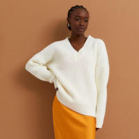 Suéter Casual de Mujer para Otoño e Invierno, Cuello en V, Elegante, Holgado, de Punto. - details 12