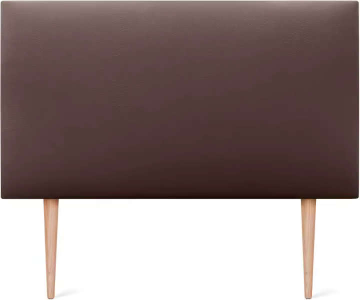 Lujo de Cama con Cabecero de Polipiel o Tela Liso 150x105cm con Patas Tela Beige - 1