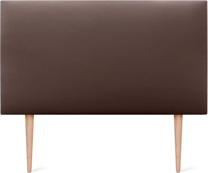 Lujo de Cama con Cabecero de Polipiel o Tela Liso 150x105cm con Patas Tela Beige - 1
