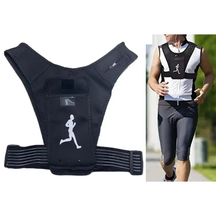 Chaleco deportivo para teléfono, bolsa de pecho ligera para correr, malla transpirable, 1 piezas - 1