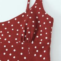 PB & ZA 2025, vestido informal con estampado de lunares rojos y tirantes con abertura, falda larga, novedad de verano, ropa para mujer - details 9