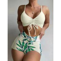 2025 Bikini traje de baño con cordón mujeres pantalones cortos de cintura alta traje de baño femenino acolchado traje de baño natación ropa de playa verano - details 37