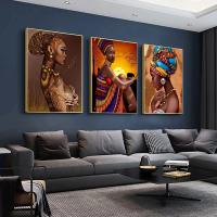 Pintura de Mujer Africana en Lienzo Arte de Pared Moderno para Sala de Estar Decoración del Hogar JUBEER Material de Lienzo - details 3