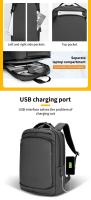 Mochila para ordenador portátil de 16,5 pulgadas, cubierta de PU de calidad, color negro y gris, para viaje de negocios - details 3