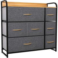 Cajonera de Tela Extraíble de 7 Cajones Almacenamiento de Tela Cómodo para Sala de Estar, Dormitorio, Habitación Infantil Gris Oscuro - details 7